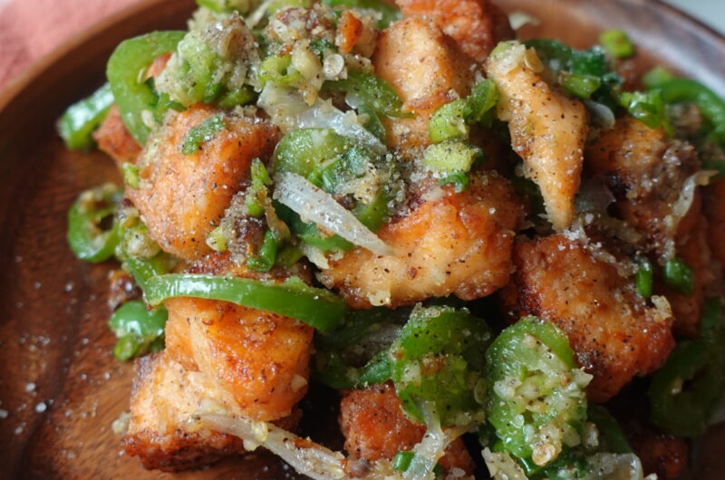 Salt and Pepper Salmon Bites (Crispy Air Fryer or Pan Fried)