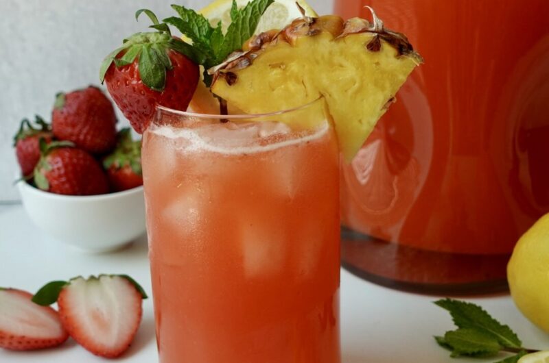 Pineapple Strawberry Lemonade (Easy Summer Drink Made with Real Fruit)