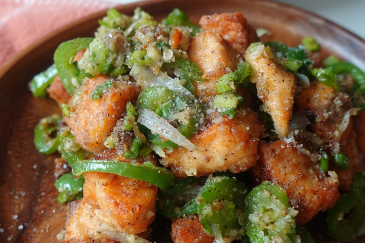 Salt and Pepper Salmon Bites (Crispy Air Fryer or Pan Fried)