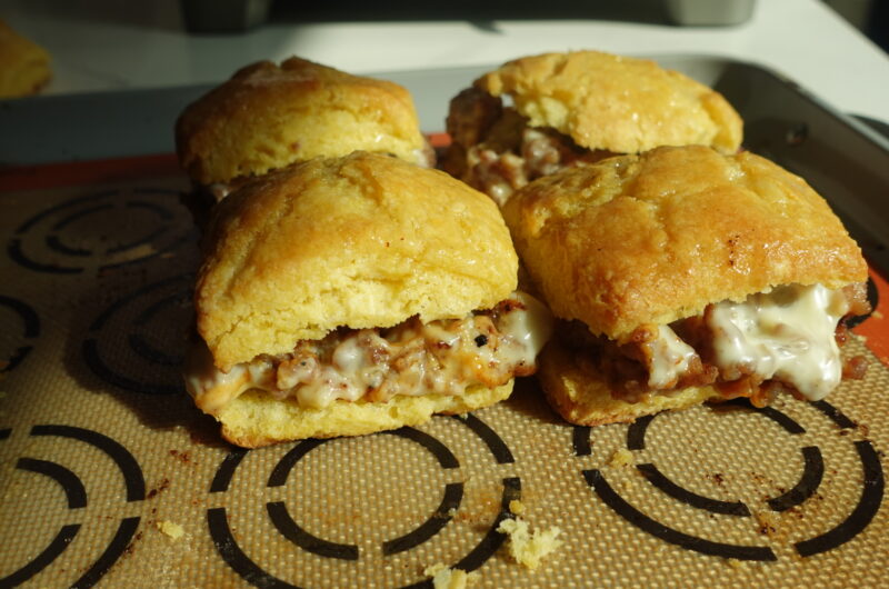 Sausage and Cheese Cornbread Biscuits