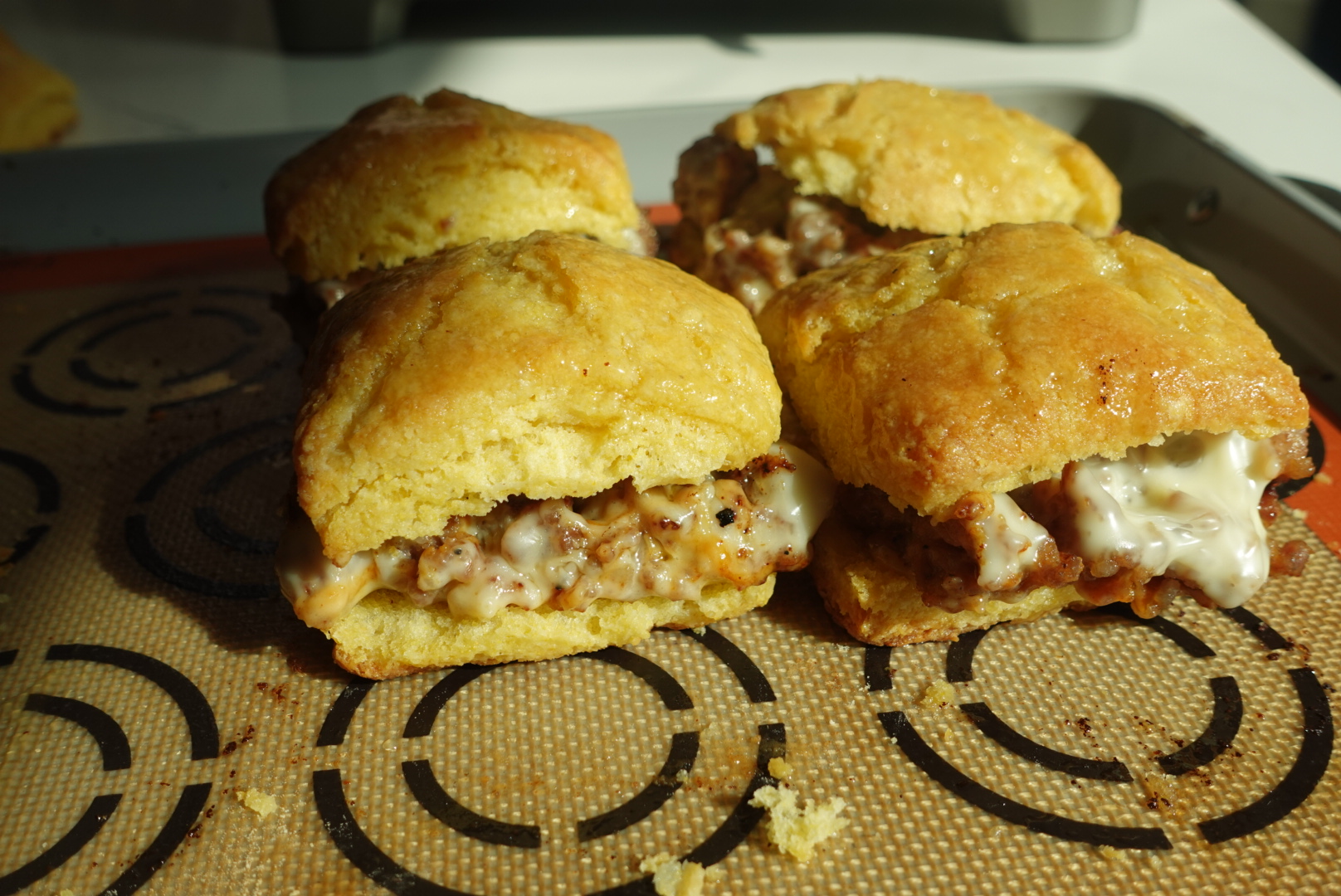 Sausage and Cheese Cornbread Biscuits